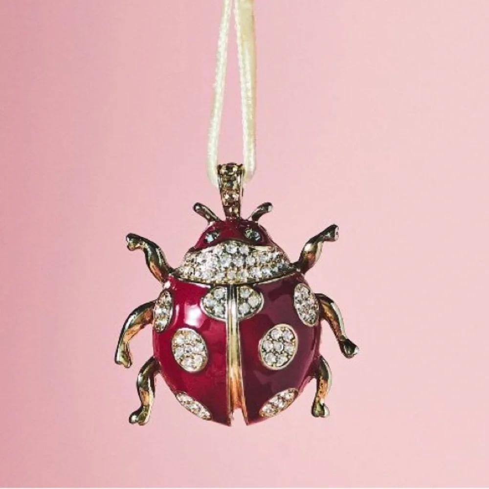 Pave Crystal & Gold Ornaments peace‎ and love dove